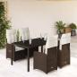 Preview: ARDEBO.de - 5-tlg. Garten-Bistro-Set mit Kissen Braun Poly Rattan