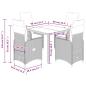 Preview: 5-tlg. Garten-Bistro-Set mit Kissen Braun Poly Rattan