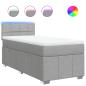 Preview: Boxspringbett mit Matratze Hellgrau 80x200 cm Stoff