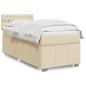 Preview: ARDEBO.de - Boxspringbett mit Matratze Creme 80x200 cm Stoff