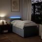 Preview: Boxspringbett mit Matratze Hellgrau 90x200 cm Stoff