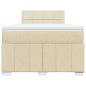 Preview: Boxspringbett mit Matratze Creme 120x200 cm Stoff