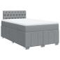 Preview: ARDEBO.de - Boxspringbett mit Matratze Hellgrau 120x200 cm Stoff