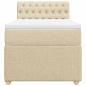 Preview: Boxspringbett mit Matratze Creme 90x200 cm Stoff