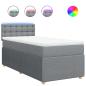 Preview: Boxspringbett mit Matratze Hellgrau 90x200 cm Stoff