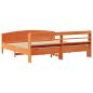 Preview: Massivholzbett ohne Matratze Wachsbraun 200x200 Kiefernholz