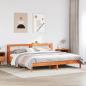 Preview: ARDEBO.de - Massivholzbett ohne Matratze Wachsbraun 200x200 Kiefernholz
