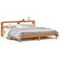Preview: Massivholzbett ohne Matratze Wachsbraun 200x200 Kiefernholz