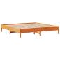 Preview: Massivholzbett ohne Matratze Wachsbraun 200x200 Kiefernholz