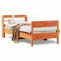 Preview: Massivholzbett ohne Matratze Wachsbraun 100x200 Kiefernholz