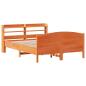 Preview: Massivholzbett ohne Matratze Wachsbraun 140x200 cm Kiefernholz