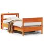 Preview: Massivholzbett ohne Matratze Wachsbraun 100x200 Kiefernholz