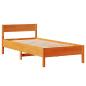 Preview: Massivholzbett ohne Matratze Wachsbraun 100x200 Kiefernholz