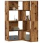 Preview: ARDEBO.de - Eck-Bücherregal 4 Etagen Antikholz 85x85x140 cm Holzwerkstoff