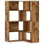 Preview: Eck-Bücherregal 4 Etagen Antikholz 85x85x140 cm Holzwerkstoff