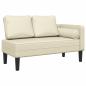 Preview: Chaiselongue mit Kissen Creme Kunstleder