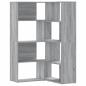 Preview: Eck-Bücherregal 4 Etagen Grau Sonoma 85x85x140 cm Holzwerkstoff