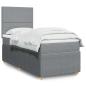 Preview: ARDEBO.de - Boxspringbett mit Matratze Hellgrau 80x200 cm Stoff