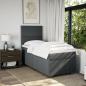 Preview: ARDEBO.de - Boxspringbett mit Matratze Dunkelgrau 100x200 cm Stoff