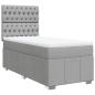 Preview: Boxspringbett mit Matratze Hellgrau 100x200 cm Stoff