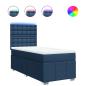 Preview: Boxspringbett mit Matratze Blau 100x200 cm Stoff