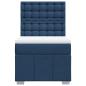 Preview: Boxspringbett mit Matratze Blau 100x200 cm Stoff