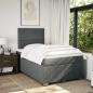 Preview: Boxspringbett mit Matratze Dunkelgrau 120x190 cm Stoff