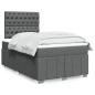 Preview: ARDEBO.de - Boxspringbett mit Matratze Dunkelgrau 120x190 cm Stoff