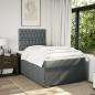 Preview: Boxspringbett mit Matratze Dunkelgrau 120x190 cm Stoff