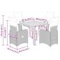 Preview: 5-tlg. Garten-Bistro-Set mit Kissen Schwarz Poly Rattan