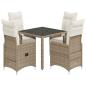Preview: 5-tlg. Garten-Bistro-Set mit Kissen Braun Poly Rattan