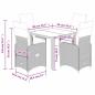 Preview: 5-tlg. Garten-Bistro-Set mit Kissen Braun Poly Rattan
