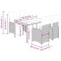 Preview: 5-tlg. Garten-Bistro-Set mit Kissen Braun Poly Rattan