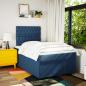 Preview: Boxspringbett mit Matratze Blau 120x190 cm Stoff