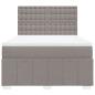 Preview: ARDEBO.de - Boxspringbett mit Matratze Taupe 160x200 cm Stoff