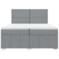 Preview: Boxspringbett mit Matratze Hellgrau 200x200 cm Stoff