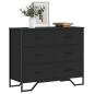 Preview: ARDEBO.de - Kommode Schwarz 91x35,5x74,5 cm Holzwerkstoff