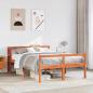 Preview: ARDEBO.de - Bettgestell mit Kopfteil ohne Matratze Wachsbraun 135x190 cm