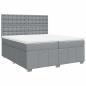 Preview: Boxspringbett mit Matratze Hellgrau 200x200 cm Stoff