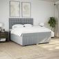 Preview: Boxspringbett mit Matratze Hellgrau 200x200 cm Stoff