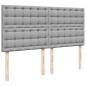 Preview: Boxspringbett mit Matratze Hellgrau 200x200 cm Stoff