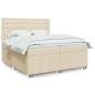 Preview: ARDEBO.de - Boxspringbett mit Matratze Creme 200x200 cm Stoff
