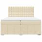 Preview: Boxspringbett mit Matratze Creme 200x200 cm Stoff