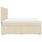 Preview: Boxspringbett mit Matratze Creme 200x200 cm Stoff