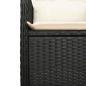 Preview: 11-tlg. Garten-Bistro-Set mit Kissen Schwarz Poly Rattan