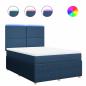 Preview: Boxspringbett mit Matratze Blau 140x200 cm Stoff