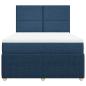 Preview: Boxspringbett mit Matratze Blau 140x200 cm Stoff