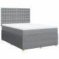 Preview: Boxspringbett mit Matratze Hellgrau 140x190 cm Stoff