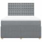Preview: Boxspringbett mit Matratze Hellgrau 140x190 cm Stoff
