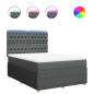 Preview: Boxspringbett mit Matratze Dunkelgrau 140x190 cm Stoff